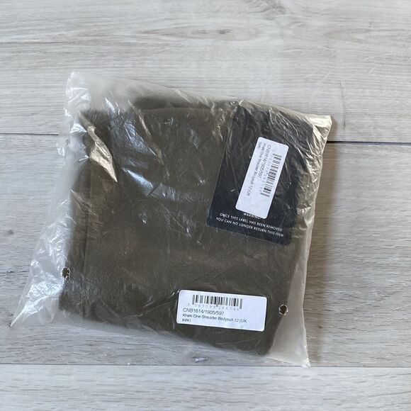 PrettyLittleThing Khaki One Shoulder Bodysuit Size 8 in dark Khaki NWT‎ - Picture 7 of 8